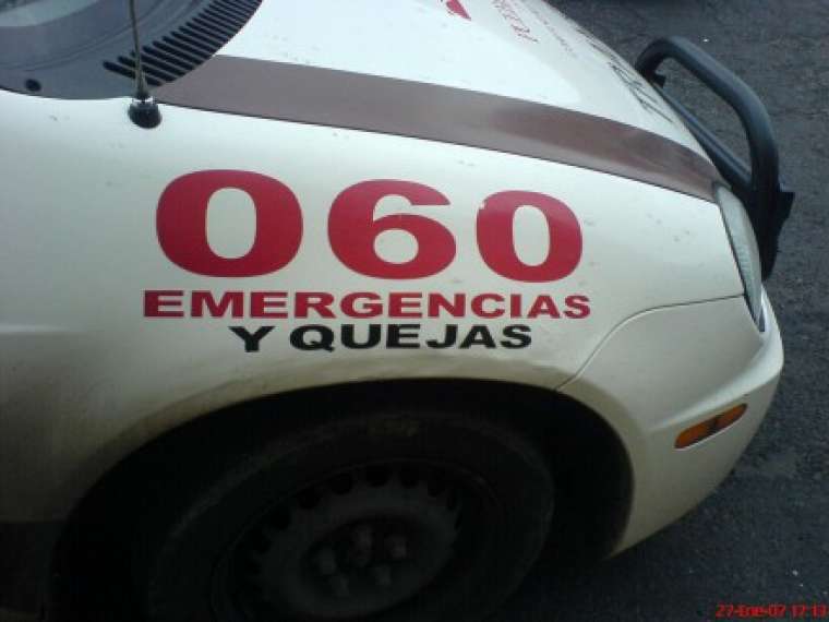 Detail of a police patrol car in Mexico City. Courtesy of Laboratorio 060, Mexico City.