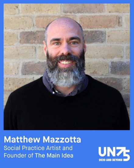 Matthew Mazzotta (SMVisS ’09) ​Speaking at the UN General Assembly Program on 9/23