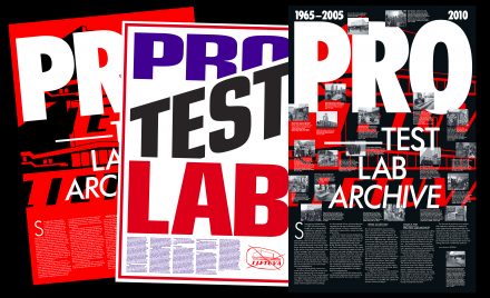 Pro-test lab Archive posters. Design: NODE Berlin Oslo, 2010.